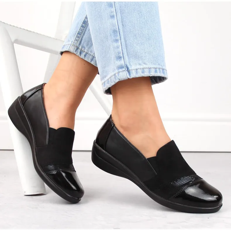 News Chaussures à enfiler confortables pour femmes, noires Unisoft le noir