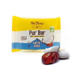 Nutrition Sportive Meltonic | Barre énergétique Meltonic Pur'Bar saveur Datte Coco - Miel & Gelée Royale en barre de 50