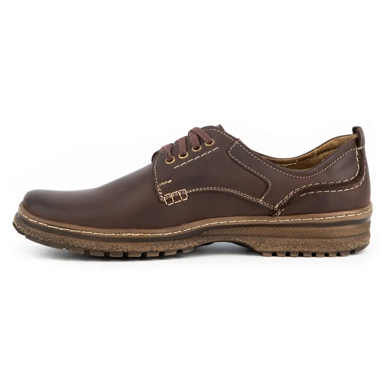 Olivier Chaussures décontractées en cuir pour hommes 221GT marron brun