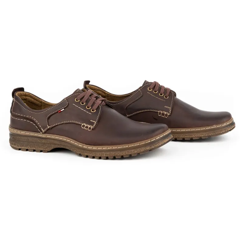 Olivier Chaussures décontractées en cuir pour hommes 221GT marron brun