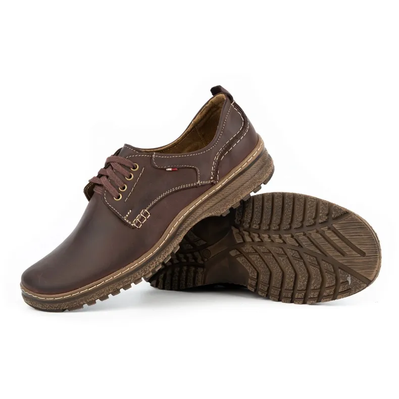 Olivier Chaussures décontractées en cuir pour hommes 221GT marron brun