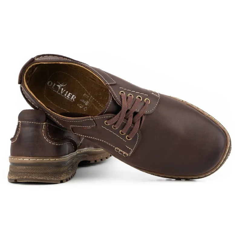 Olivier Chaussures décontractées en cuir pour hommes 221GT marron brun