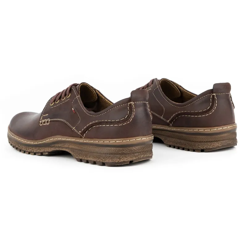 Olivier Chaussures décontractées en cuir pour hommes 221GT marron brun