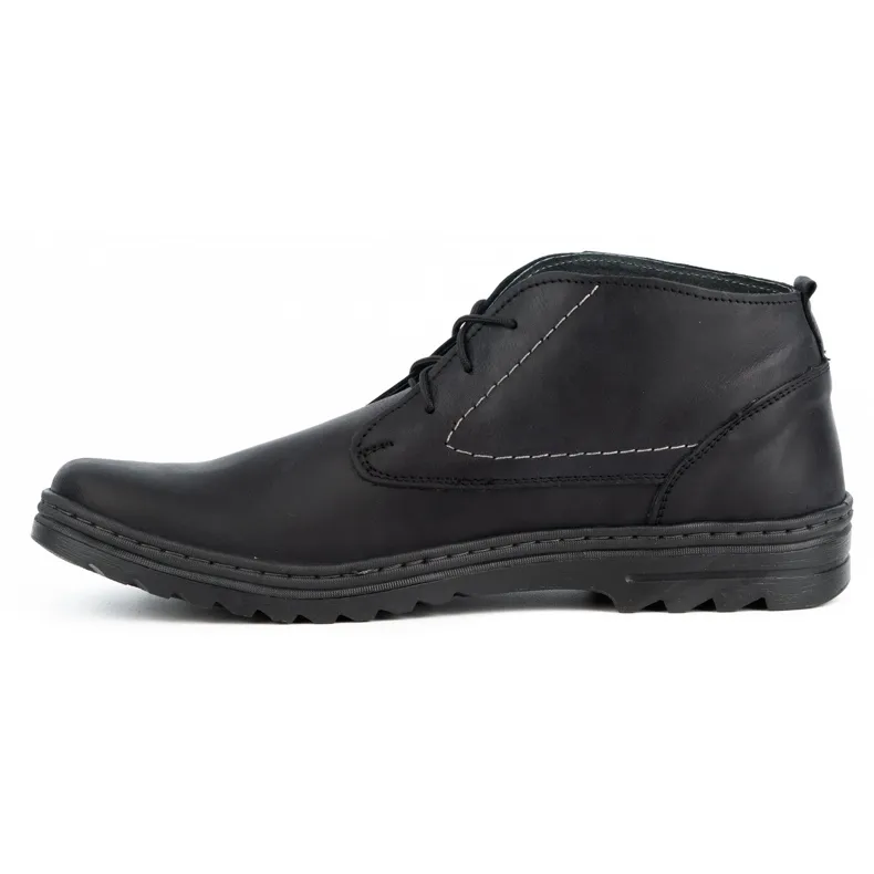 Olivier Chaussures décontractées en cuir pour hommes 234GT noir le noir