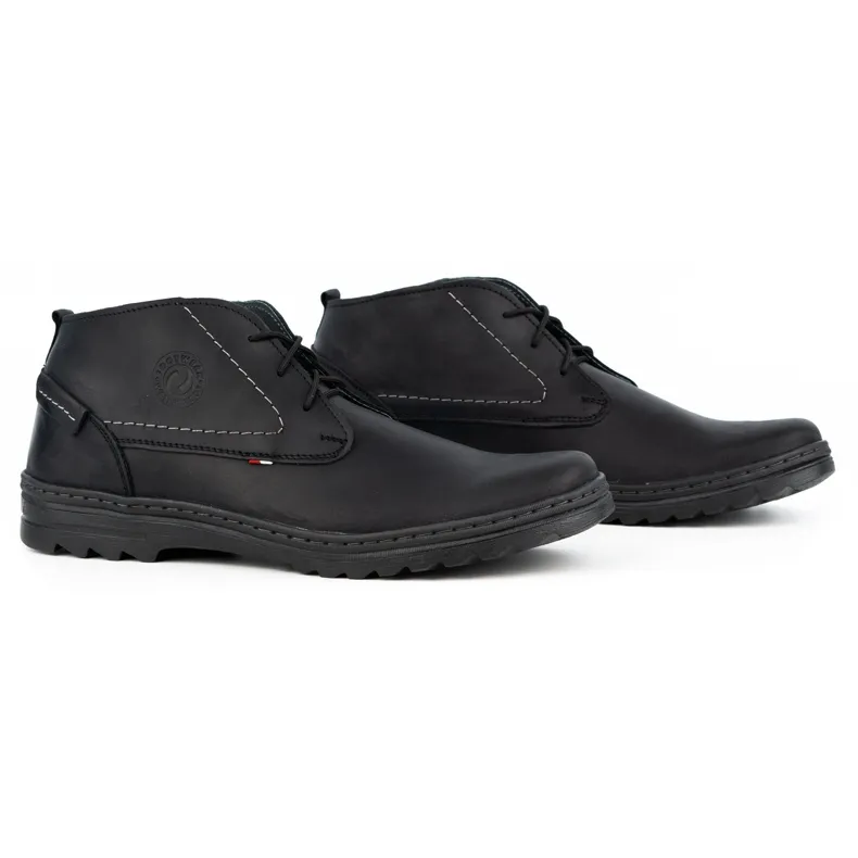 Olivier Chaussures décontractées en cuir pour hommes 234GT noir le noir