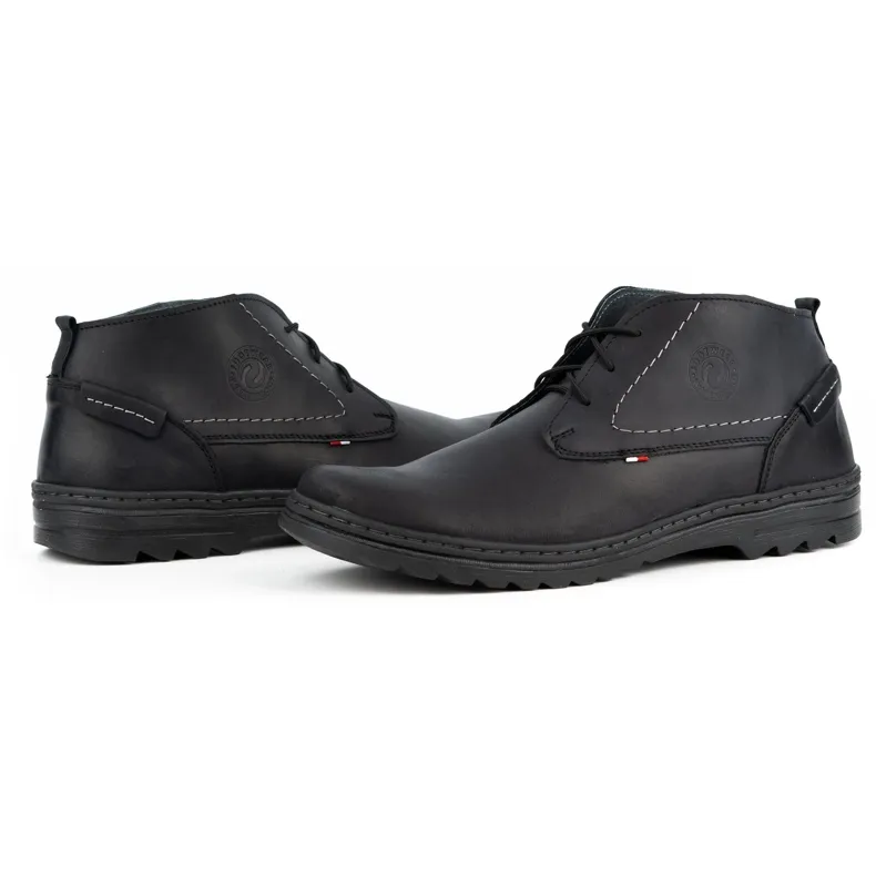 Olivier Chaussures décontractées en cuir pour hommes 234GT noir le noir