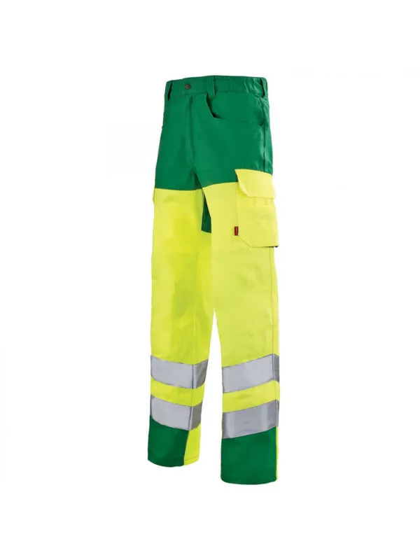 Pantalon sécurité Homme jaune hivi et vert alpin pupil