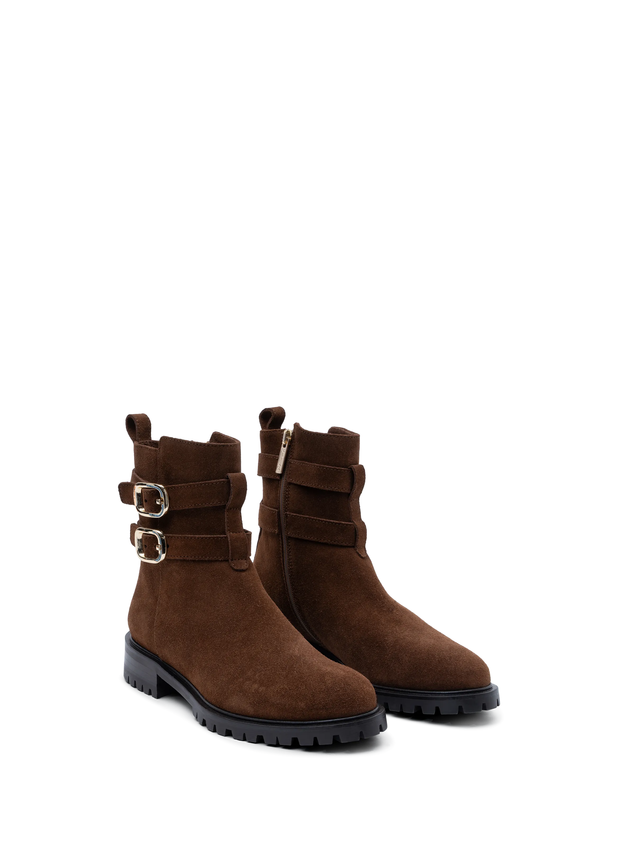 PARALLELE  Bottines en veau velours luiz - Marron