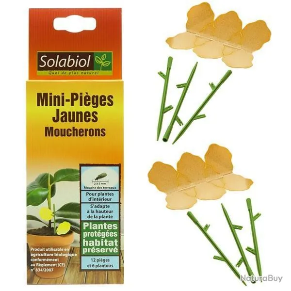 Pièges Moucherons jaunes , pour plantes d'intérieur
