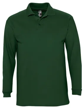 Polo manches longues - Homme - 11353 - vert golf 