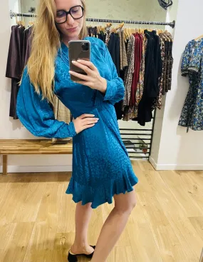 Robe courte asymétrique Carrie - Bleu - SUNCOO