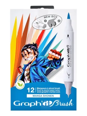 Set 12 marqueurs Graph'It Brush & Extra Fine - - N/A