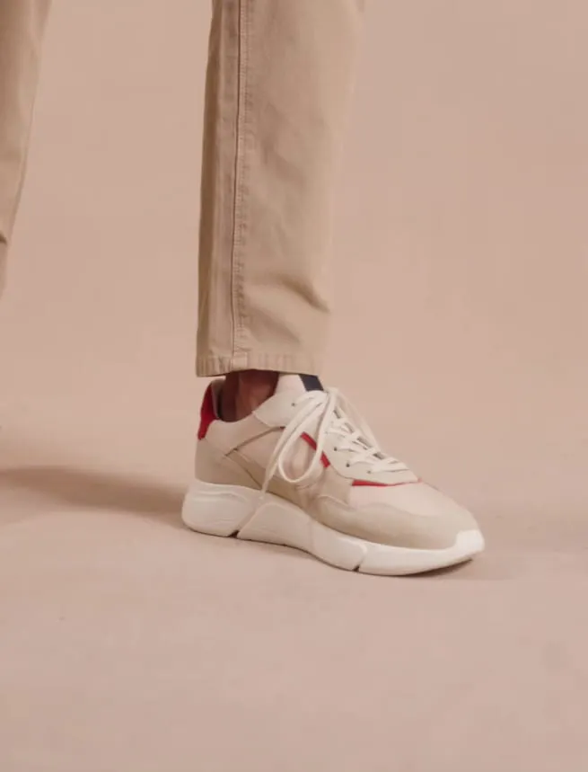 Sneakers en Cuir Tangerine à Lacets pour Homme - Modèle Tom
