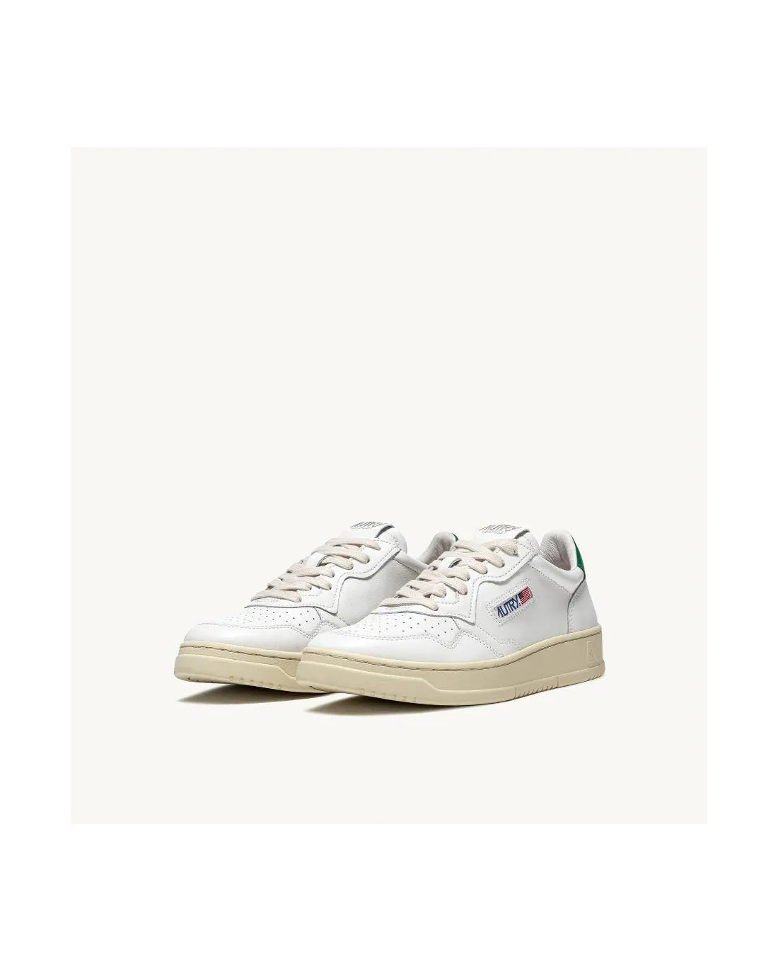 SNEAKERS MEDALIST LOW MAN CUIR BLANC ET VERT - Autry  | Chez Maman Rouen