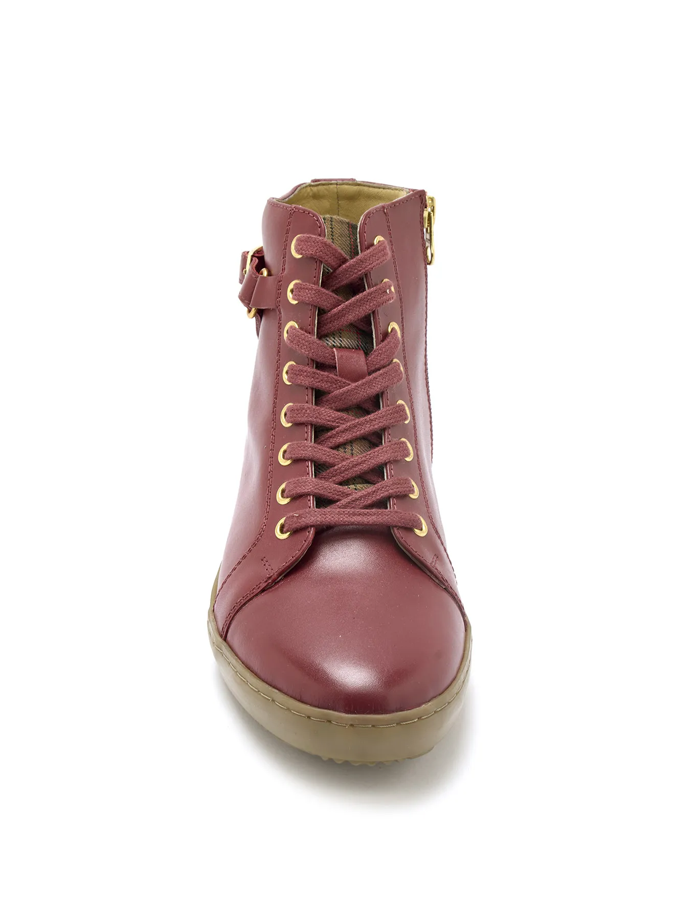 Sneakers montantes avec zip et lacets