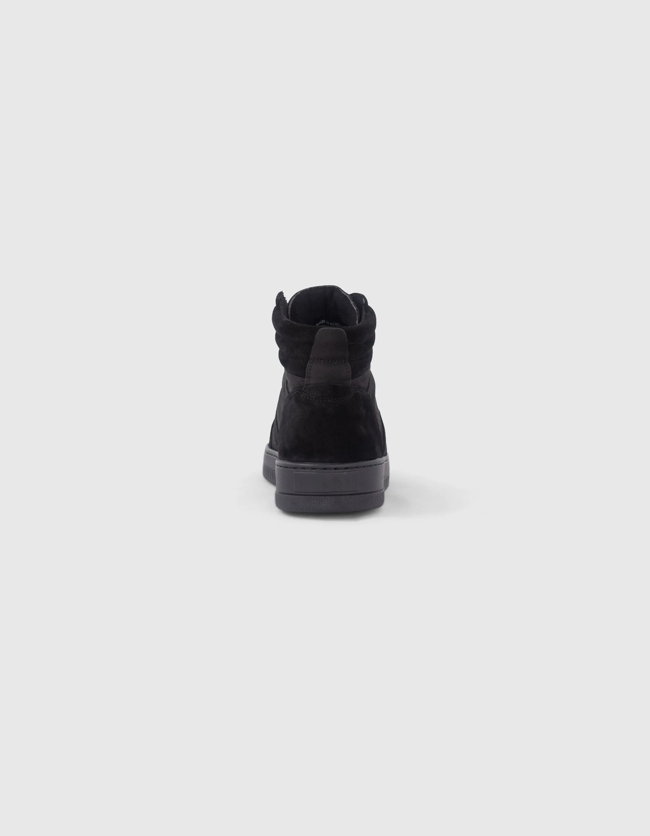 Sneakers noires montantes en cuir et cuir velours Homme