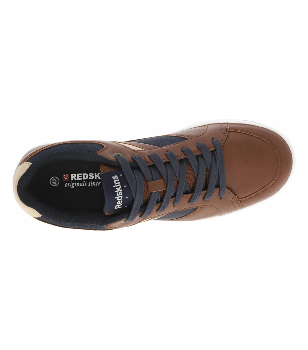 Sneakers Redskins cognac et à lacets