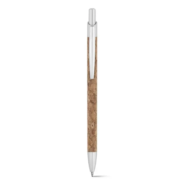 Stylo bille en liège et aluminum dans étui carton personnalisé - NATURA