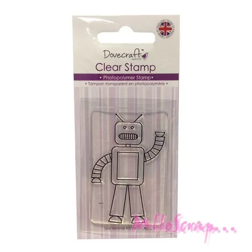 Tampon transparent acrylique dovecraft "robot" embellissement scrapbooking carterie - 1 pièce
