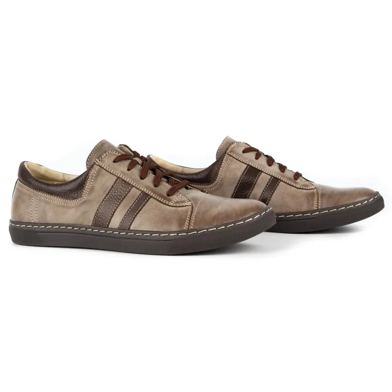 WASAK Chaussures décontractées en cuir pour hommes 0150W marron brun