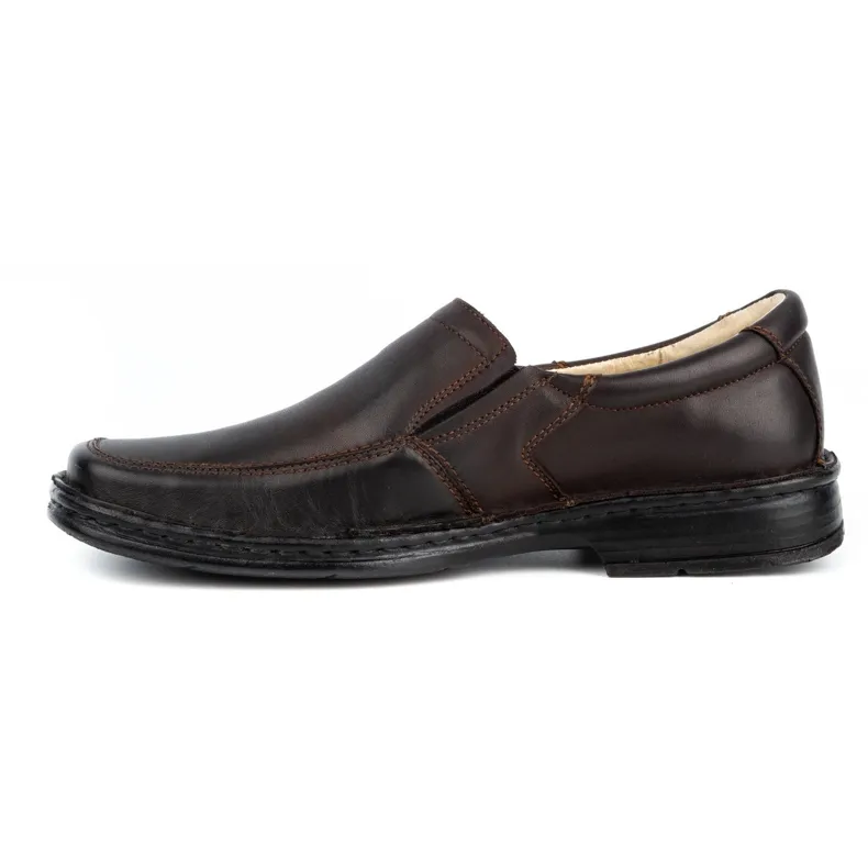 WASAK Chaussures à enfiler en cuir pour hommes 0114W marron brun